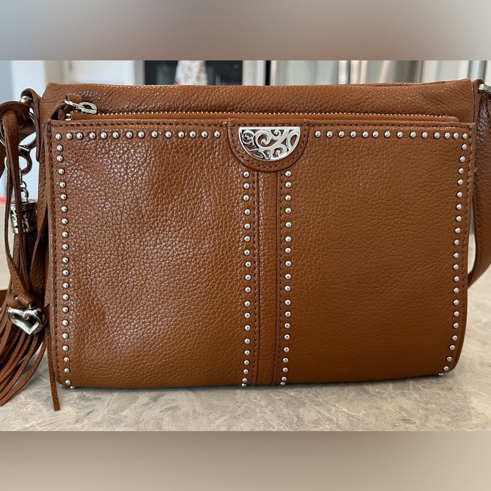 Brighton Brown Crossbody Bag with Silver Accents